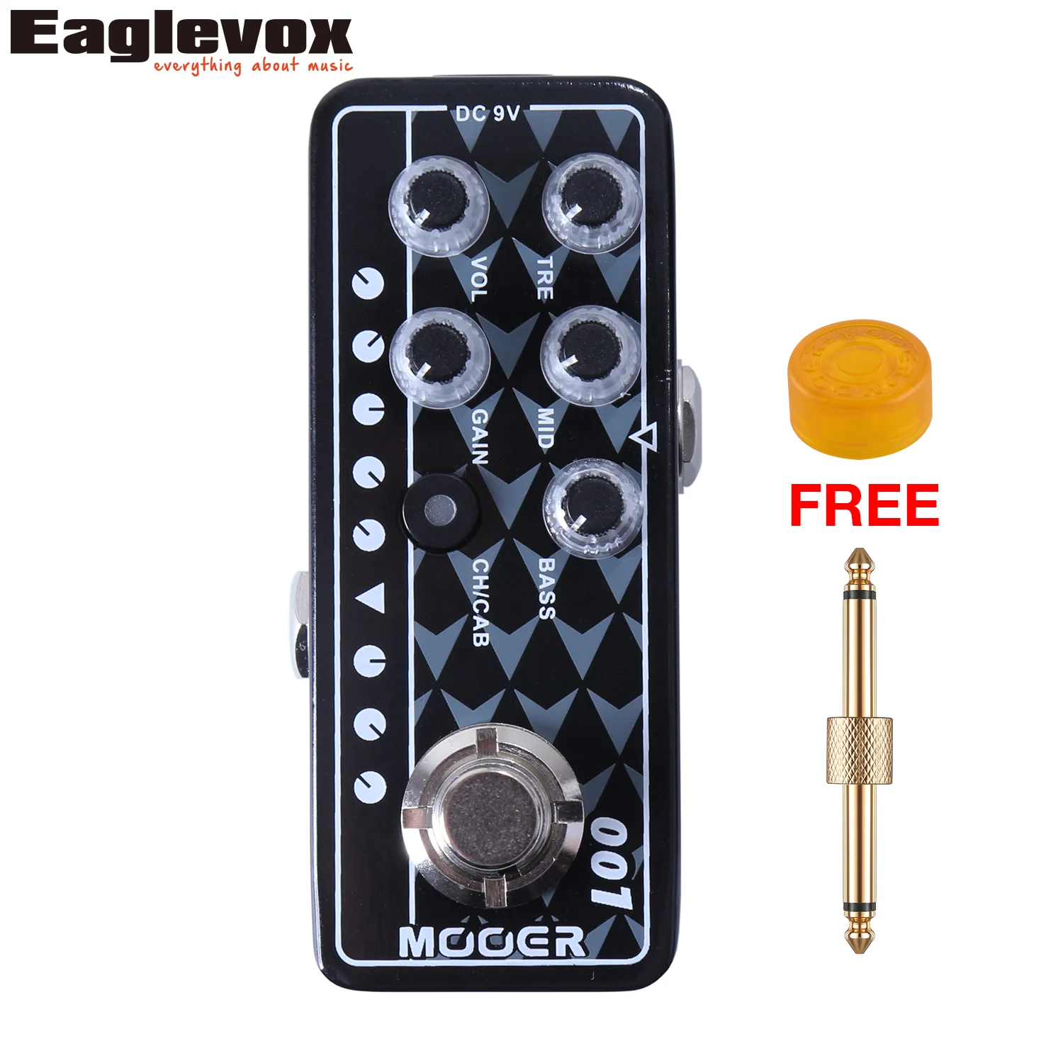 Mooer 001 Gas Station Micro Preamp 3 band EQ Gain Volume Controls Dual Channel Guitar Effect Pedal with Free Gift
