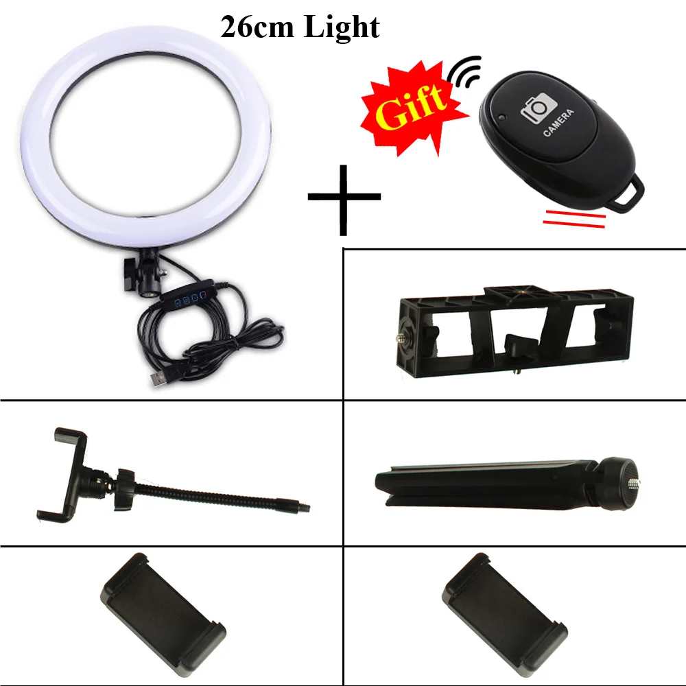 Photography Kit LED Ring Light Video YouTube Photo Ringlight Makeup Light Annular Lamp Bi-color 3200K-5500K 10 Level Brightness