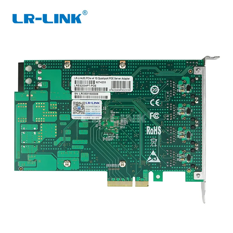 LR-LINK 2004PT-POE четырехпортовый POE+ gigabit Ethernet RJ45 Frame Grabber промышленная плата PCI-Express карта видеозахвата Intel I350