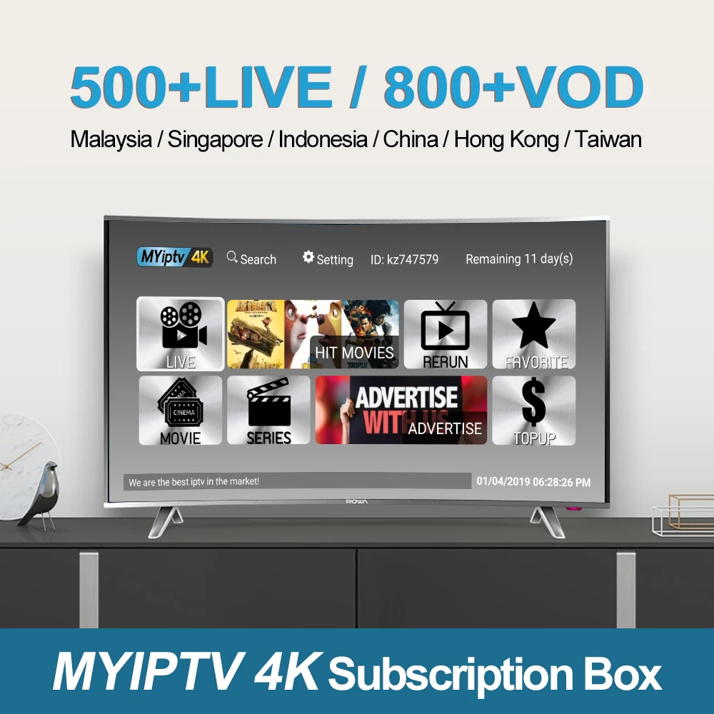 

Apkintvbox Malaysian Singapore Indonesia IPTV MYIPTV4K Subscription for Android System Smart TV Box