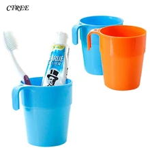 CTREE 1 шт., новинка, чашка для подвязки, креативная яркая ручка для ванной, чашки для путешествий, пластиковая, синяя, повседневная, зубная щетка C485