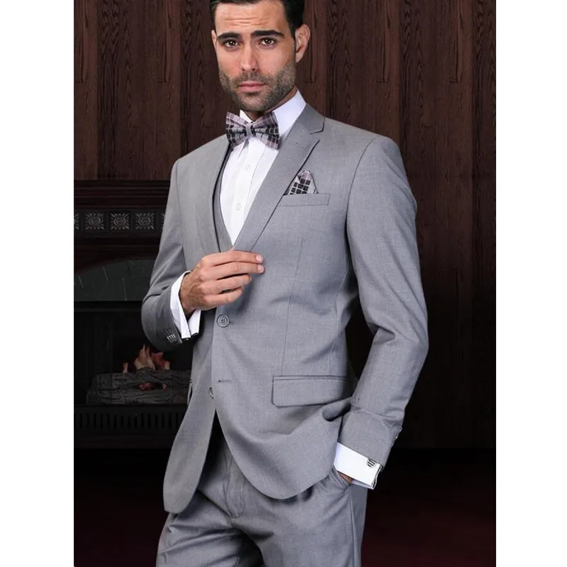 Robe De Marié Gris Clair Costumes De Mariage Smoking Veste