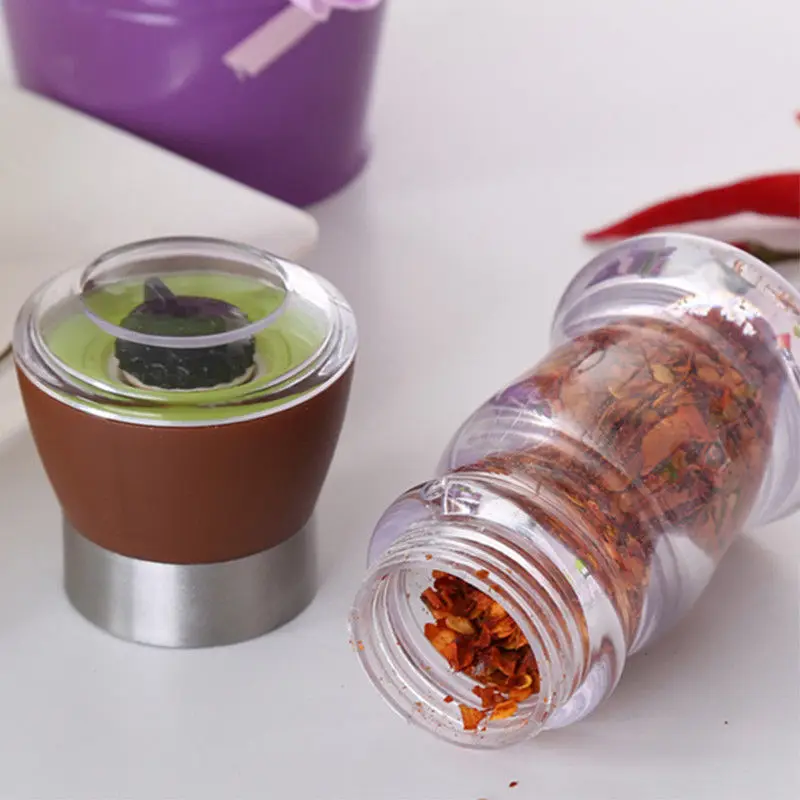 

Stainless Steel Manual Pepper Grinder Salt Spice for Cooking Kitchen Food Mill Plastic Black Brown Green Red