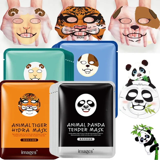 BIOAQUA 1 pcs Cute Funny Animal Face Masks Skin Care Sheep/Panda/Dog