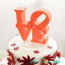 5 inches wide Wedding Cake Topper, love wedding cake topper custom color made to order
