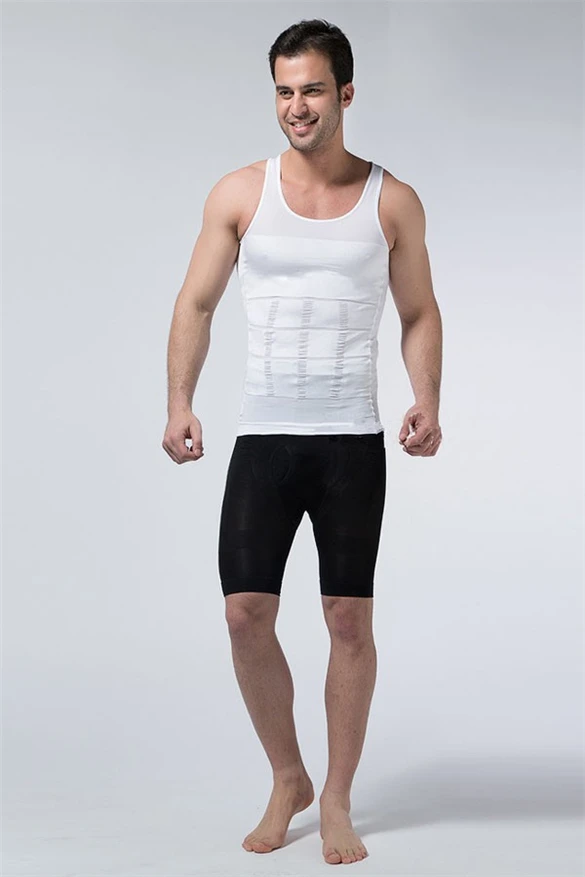 Mens Tank Tops Slimming Body Shaper Vest Belly Buster Compression
