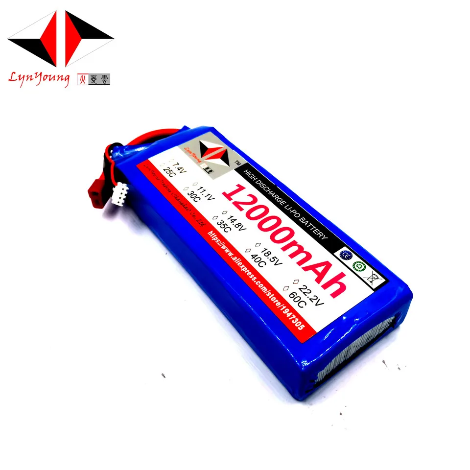 

LYNYOUNG 2s 12000mAh 7.4V 30C RC lipo battery for Quadcopter airplane