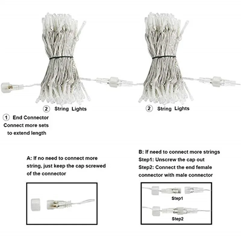 Гирляндовый светильник 10 м/20 м, Рождественский, Свадебный, праздничный, декоративный светильник, s гирлянда, AC110V, 220 В, уличная гирлянда, Садовая, водонепроницаемая лампа