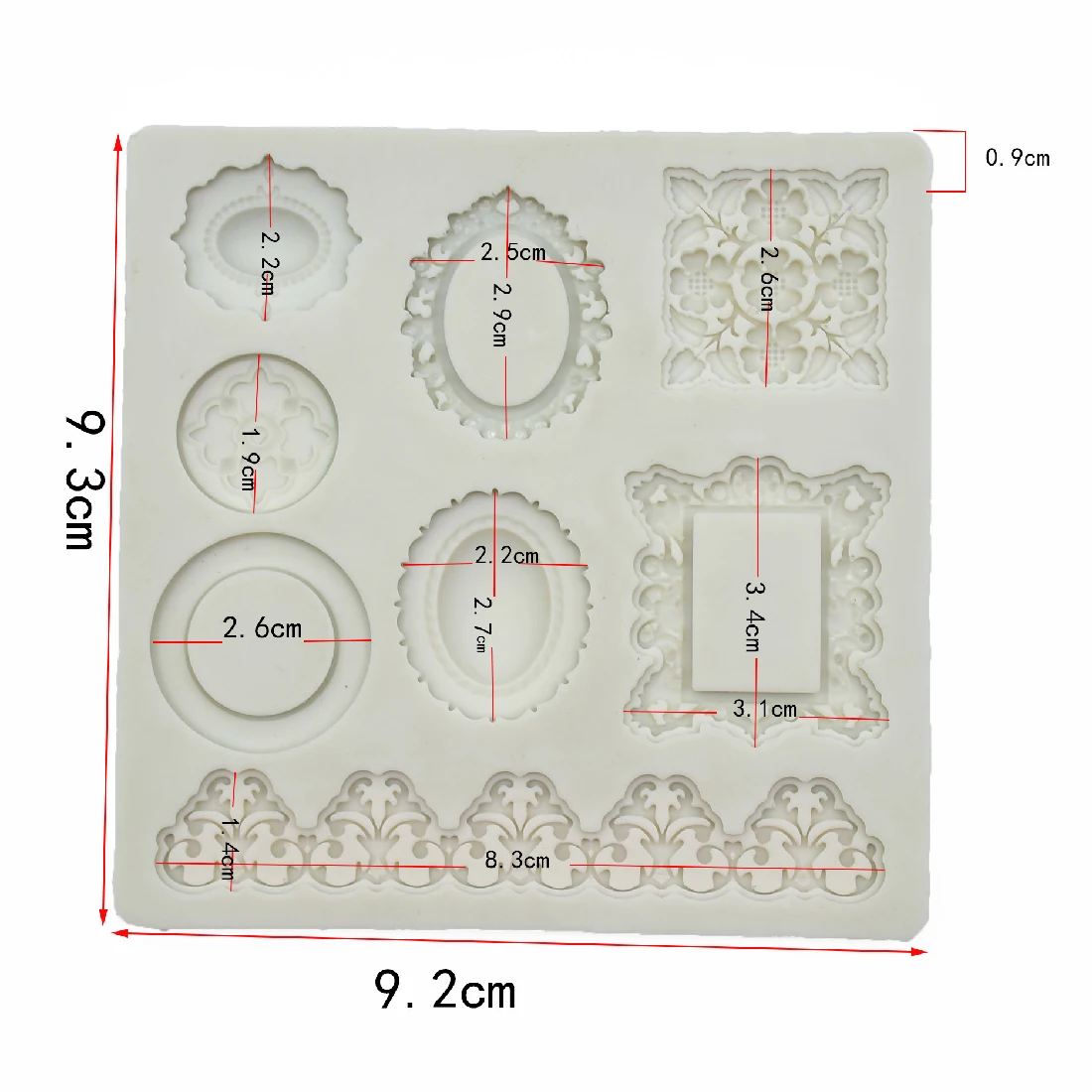 Силиконовая форма для мыла, 1 шт., алмазная бижутерия, Ретро рамка, форма помадки, трафарет для торта, форма для шоколадного хлеба, кухонный инструмент для украшения торта