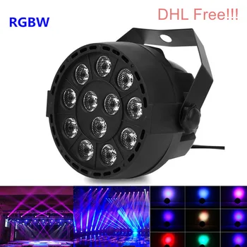 

Portable Mini AC 90 - 240V 12W Stage Par Lamp 8CH 12 LEDs RGBW Color Mixing Led Stage Lighting Effect DMX512