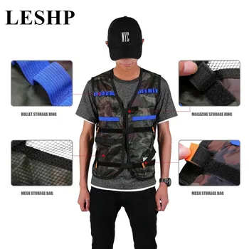 

LESHP Outdoor Tactical hunting Vest Kit For Nerf N-strike Elite Games Adjustable tactical vest with storage pockets
