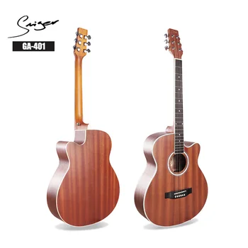 

Guitar Acoustic Electric All Sapele Steel-String 40 Inches A-Body Guitarra 6 Strings Folk Pop Cutaway Install Pickup Guitars