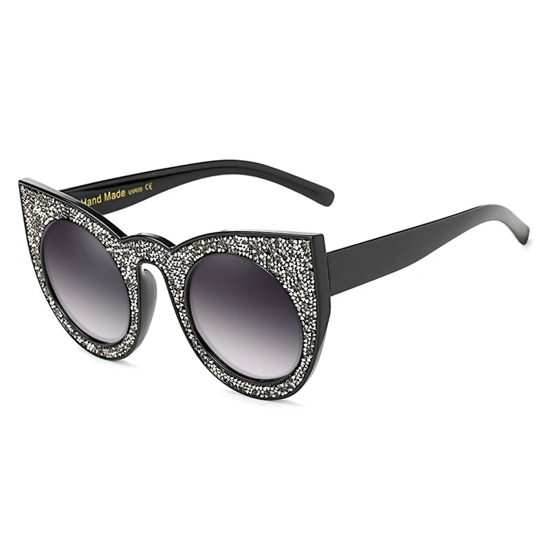 Winla модные дизайнерские женские солнцезащитные очки Классические солнцезащитные очки «кошачий глаз» с кристаллами винтажная оправа, солнцезащитные очки UV400 WL1138 - Цвет линз: C05
