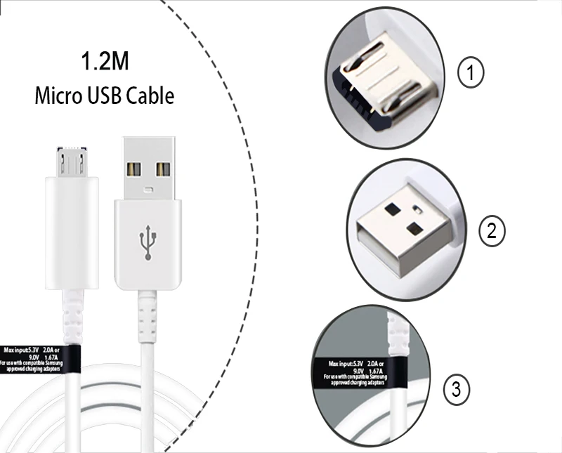 Samsung бизнес быстрое зарядное устройство ЕС вилка с 1,2 м Micro USB кабель для Galaxy S6 S6+ S6P S7 S7P Note4 5 путешествия зарядки