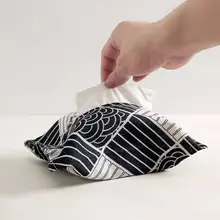 Висит Сумочка для салфеток классический» с принтом геометрических фигур и льняная салфетка бумажное полотенце, винтажная сумка домашний настенный подвесной для хранения держатель