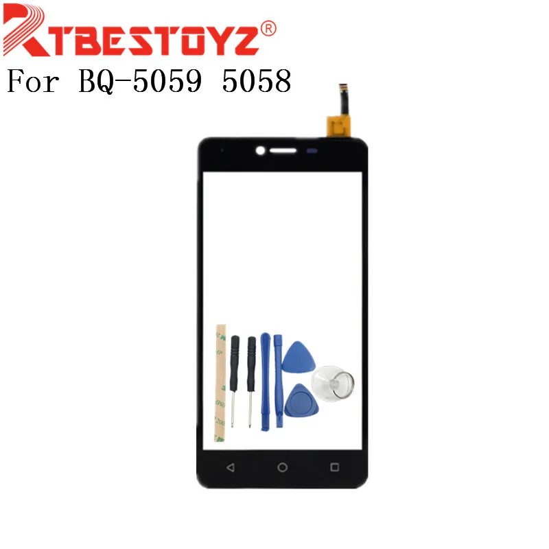 

RTBESTOYZ 5.0inch For BQ-5059 5058 Touch Screen Front Glass Digitizer Panel Sensor Glass Lens Replacement For BQ 5059 bq-5058
