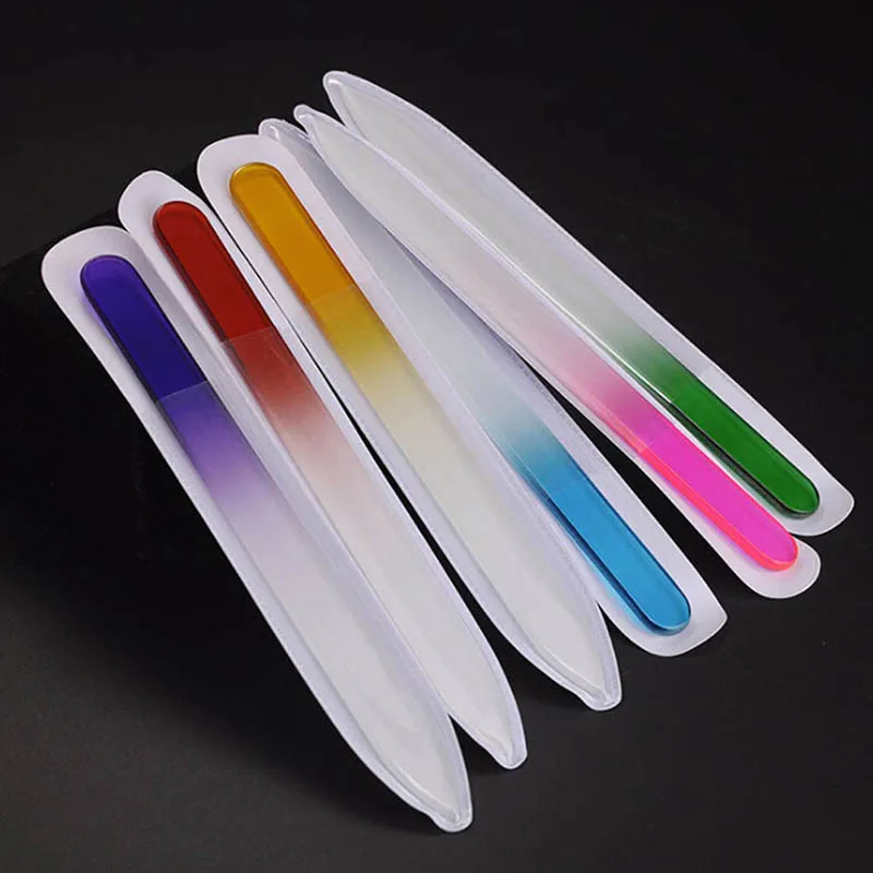 2PCS/Lot Nail Files Durable Crystal Glass File Buffer Manicure Device