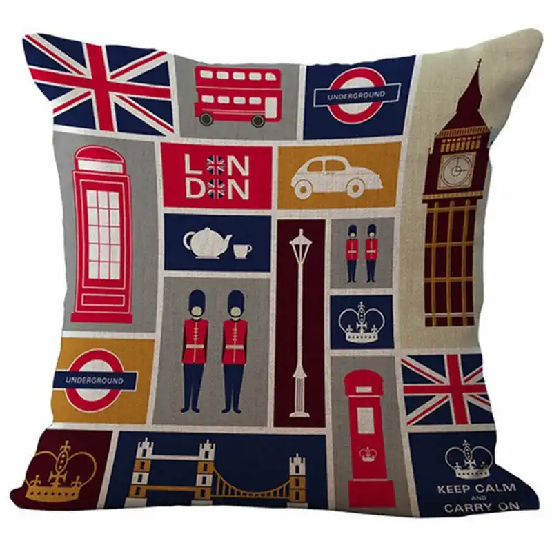 Pillowcase London Style Cushion Cover British Soldiers Pillow Case British Flag Square Linen Pillow Covers Home Decorative 45 45 Cushion Cover Aliexpress