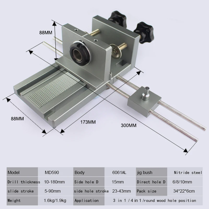 Дюбель джиг для мебели быстрое соединение кулачковый Фитинг 3 в 1 деревообрабатывающий сверлильный направляющий комплект локатор 1