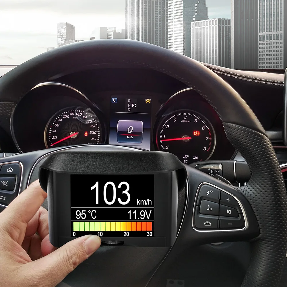 

2.4" Car OBD Smart Digital meter& Alarm Fault Code Water Temperature Gauge Digital Voltage Speed Meter Multi-Function Display