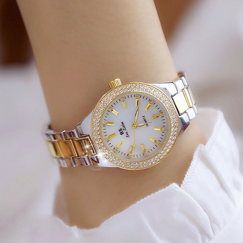 Reloj mujer, модные золотые женские часы, брендовые роскошные женские часы, водонепроницаемые часы из нержавеющей стали, нарядные часы relogios femininos