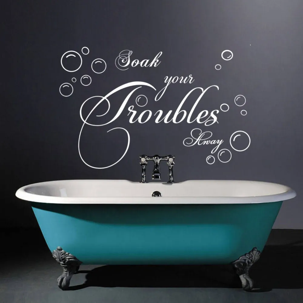 Anglais Citer Bain Moussant Tremper Salle De Bains De Lavage Accueil Decor De Mur Autocollants Canape Mur Creative Decoration Murale Art Autocollant Aliexpress