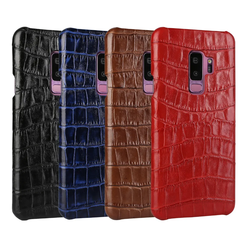 

S9+ Luxury Genuine Leather Case for Samsung Galaxy S9 Plus S9+ Case Crocodile Cowhide Pattern Back Cover for Samsung S9 Case