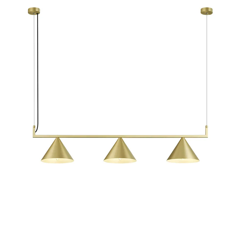 

Gold/Black Restaurant Pendant Lights 3 Heads E27 Bulb Cord Suspension Bar Coffee Shop Kitchen Hanging Light Fixtures Retro Lamp