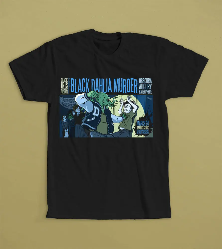 Черный Георгин убийство MELODIC DEATH METAL BAND обскура футболка Размеры S M l 2XL|Футболки| |