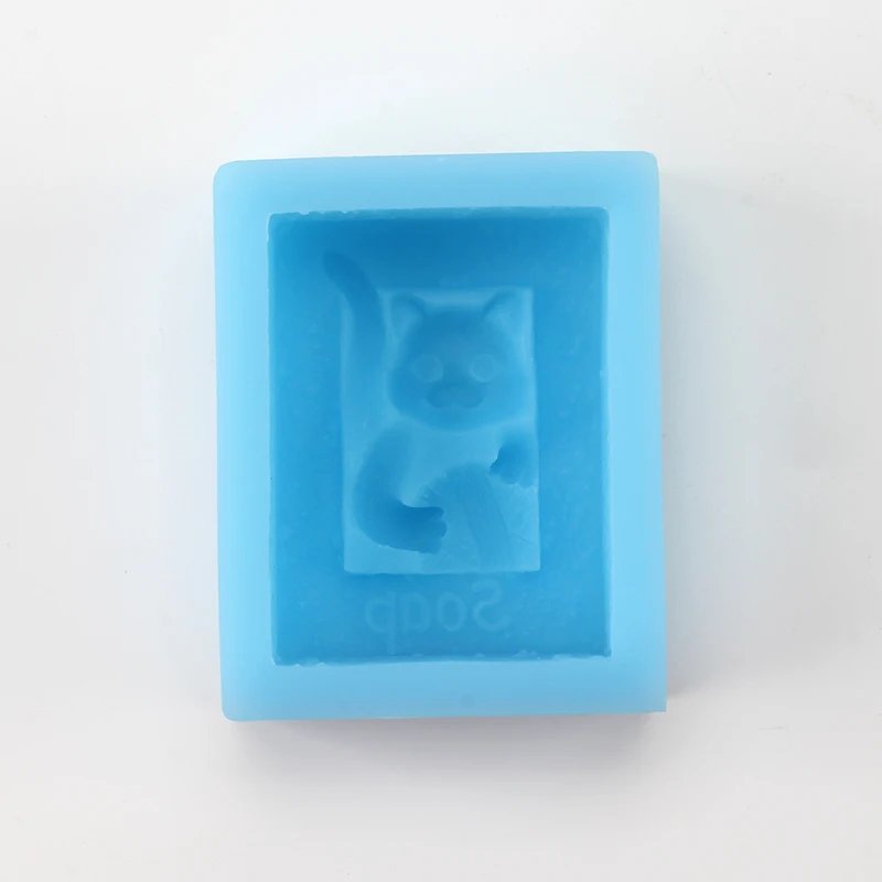 Силиконовая форма для мыла Nicole, квадратная форма с рисунком котенка, полимерная глина, форма для шоколадных конфет