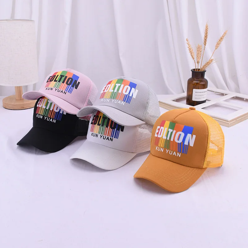 

Fashion Design Color Printed Baseball Caps Freely Adjustable Breathable Comfortable Texture Net Hats Kids Hat Boys And Girls