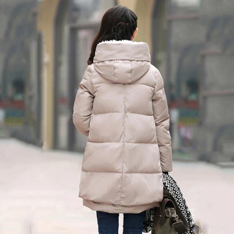 Зимняя куртка женская Повседневная Длинная теплая пуховая с хлопковой подкладкой с капюшоном и карманами большого размера верхняя одежда M-5XL cc197