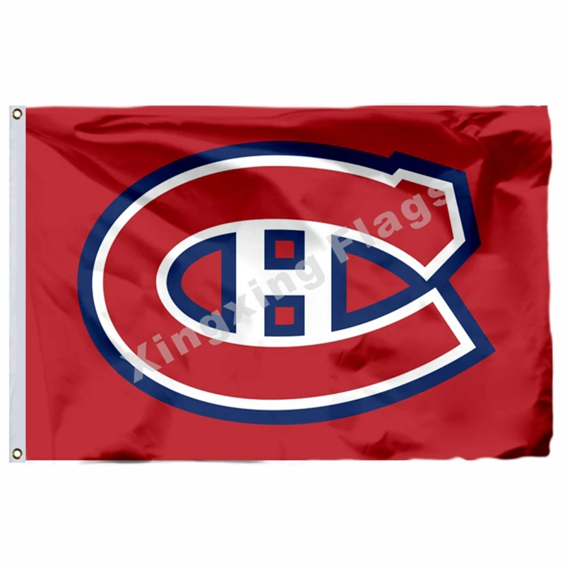 Montreal Canadiens Large Logo Flag 3ft x 5ft Polyester NHL Banner
