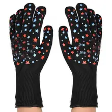 Защитные перчатки 500 градусов Цельсия высокая термостойкость перчатки для барбекю противоскользящие кухонная печь приготовления горячие рукавицы Новинка