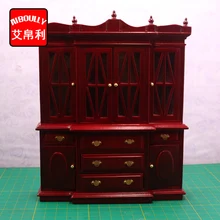 Изысканный 1:12 миниатюрный коричневый рабочий ящик шкаф витрина кукольный использовать мебель аксессуары кукла Хо использование