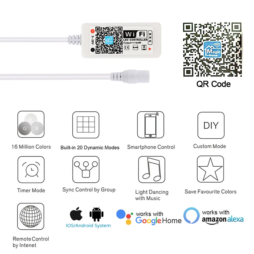 Гибкая светодиодная лента Bluetooth Wifi Magic Home Светодиодная лента 5050 RGB RGBW RGBWW Светодиодная лента светильник с управлением через приложение подсветка