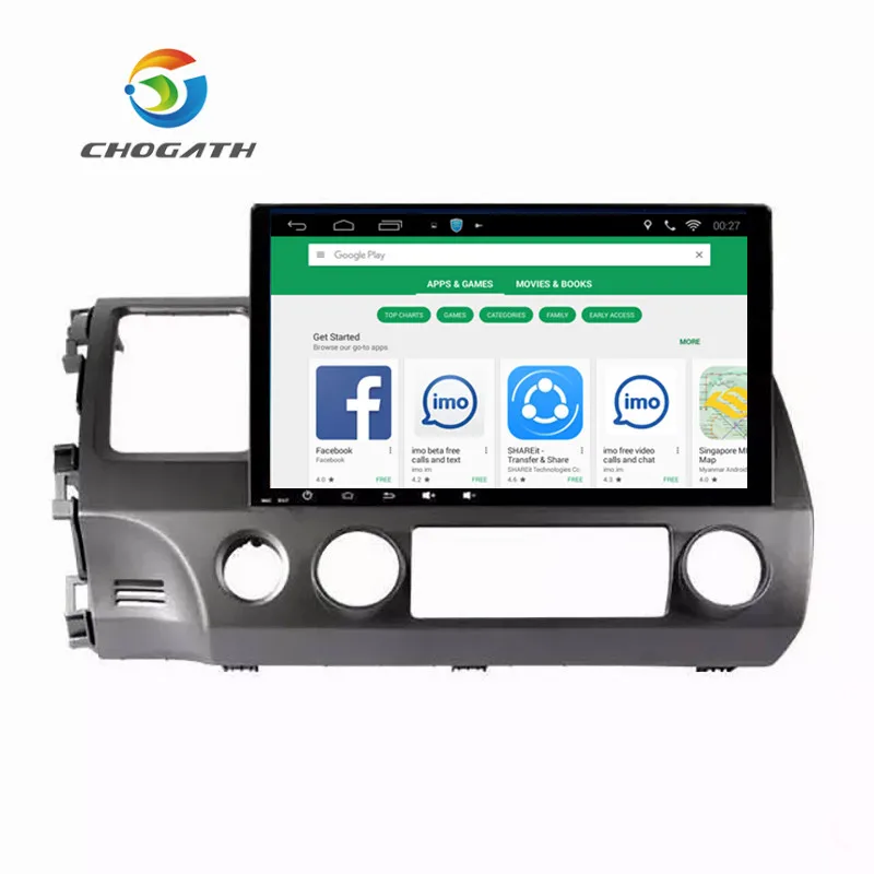 

CHOGATH 10.2" Android 9.0 Car radio GPS Player Navi for Honda Civic 2006-2011 with RAM 1/2G Quad Core Stereo Multimedia HDMI