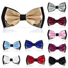 16 Colors Fashion Bow Ties For Men Bowtie Tuxedo Classic Solid Color Wedding Party Red Black White Green Butterfly Cravat Brand
