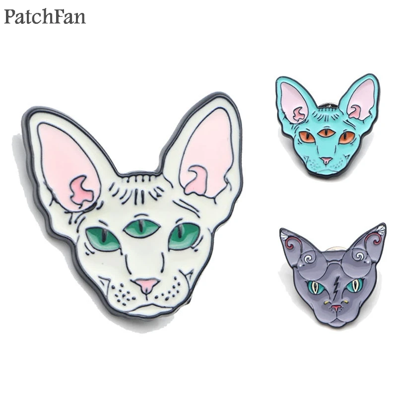 Patchfan Сфинкс кот животное цинк галстук мультфильм забавные булавки броши для рюкзака, одежды для мужчин и женщин шляпа Декоративные значки медаль A1365