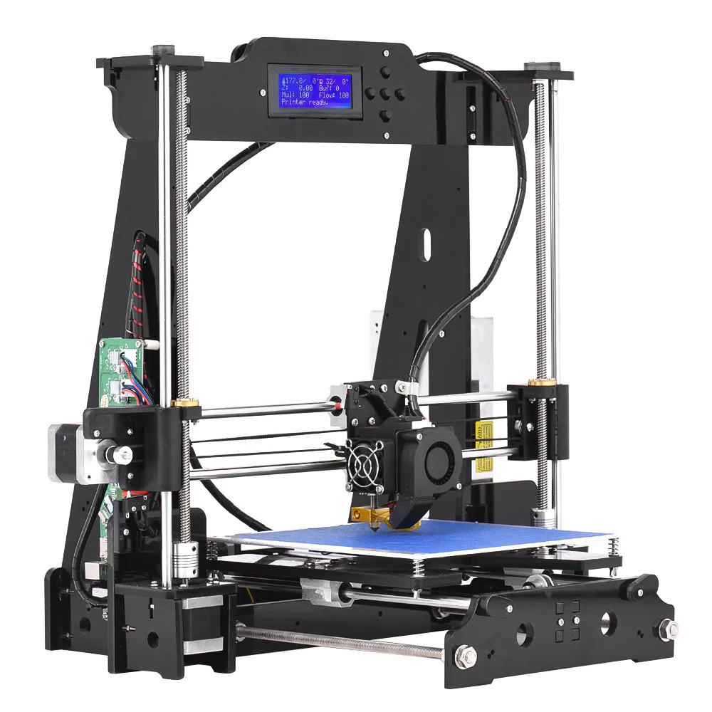 Advanced DIY 3D Printer P802M Reprap i3 Kit 2004 LCD Screen Acrylic Frame Clear