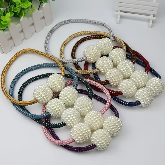 1x Pearl Magnetic Curtain Clip Curtain Holders Tieback Buckle Clips Hanging Ball Buckle Tie Back Curtain Accessories Home Decor 4