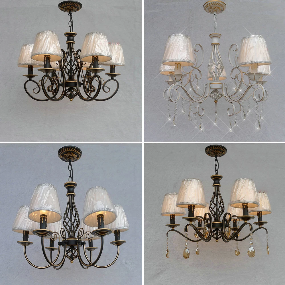 

HGhomeart American Retro Style Iron Chandelier Lighting Led E14 Bulb 110V-220V Led Chandelier Luminarias Dining Room Chandeliers