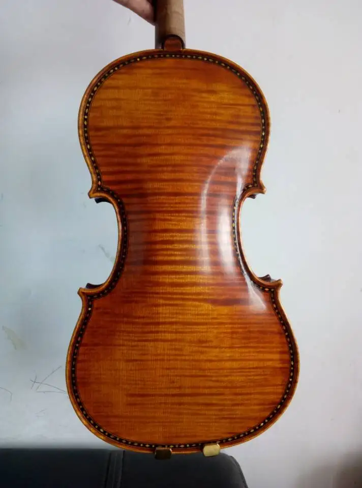 

Professional 4/4 size violin Hellier model 1679 handcarved shell inlay nice tone