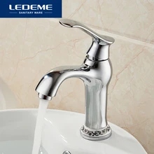 LEDEME Bad Wasserhahn Becken Armaturen Elegante Kurve Designer Wasser Waschbecken Wasserhahn Mixer Chrom-finish L1041-2