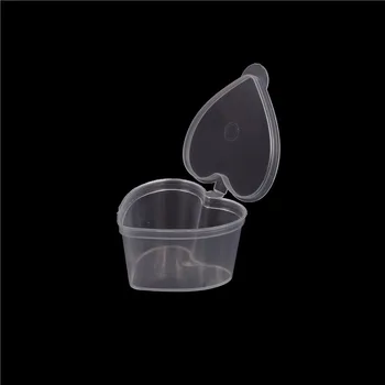 

10PCS/lot 50ml Heart Shape Storage Container Organizer Box With Lid For Playdough Slime Mud Light Clay Hot Sale