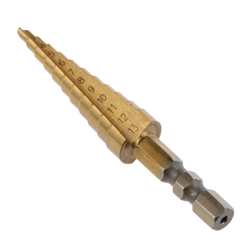 3 13mm Drill Bit HSS Steel Coated Step Drills Countersink Industrial Metal Toolin Tools from