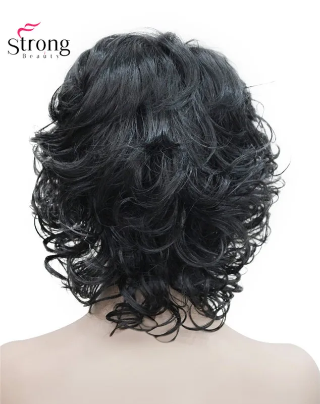 StrongBeauty женские короткие кудрявые термостойкие синтетические каштановые волосы парики выбор цвета - Цвет: 4 Dark Brown