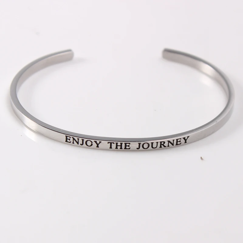 "Enjoy the journey" Stainless Steel Engraved Positive Inspirational
