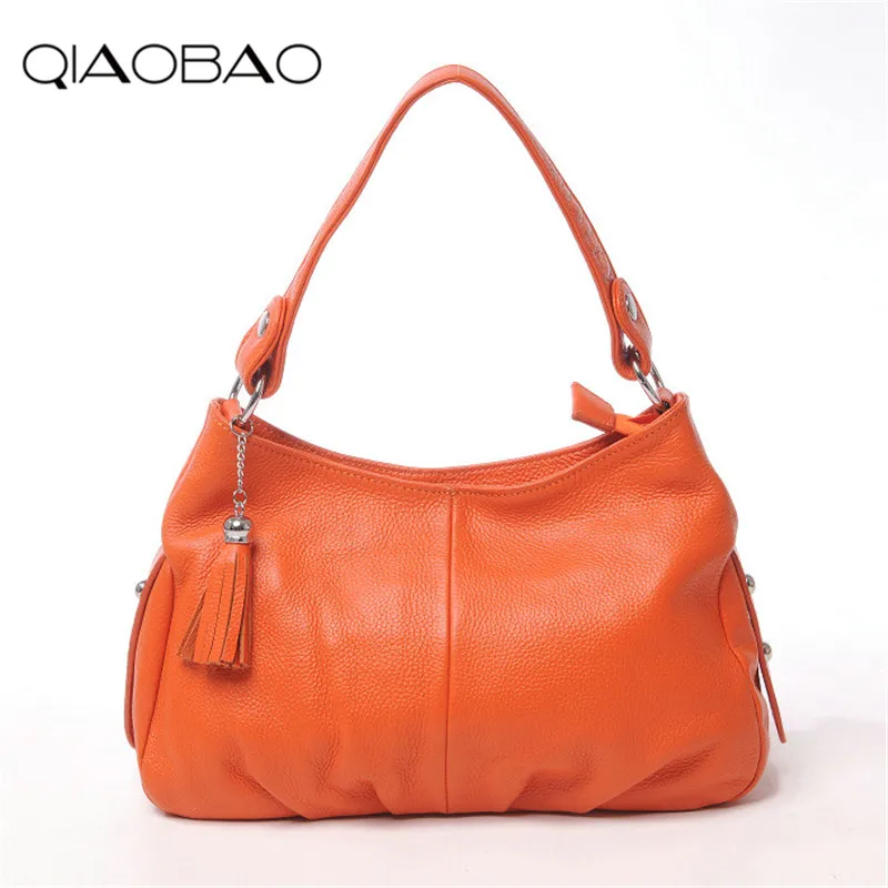 

QIAOBAO Designer Women Handbag Female Real Leather Bags Handbags Ladies Portable Shoulder Bag Office Ladies Hobos Bag Totes