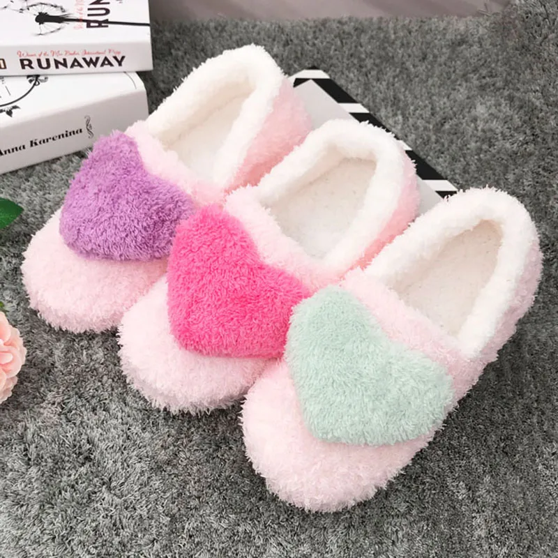 SJJH Woman Winter Flock Home Slippers Cover Heel Warm Short Plush Footwear Cute Sweet Indoor Bedroom Floor Shoes D726 SJJH Woman Winter Flock Home Slippers Cover Heel Warm Short Plush Footwear Cute Sweet Indoor Bedroom Floor Shoes D726